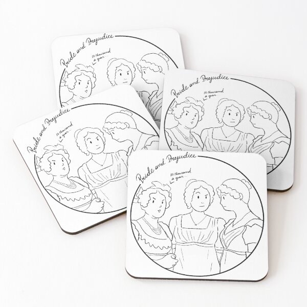 Item preview, Jane Austen Pride and Prejudice Scene Cute Drawing designed and sold by MariOyama.