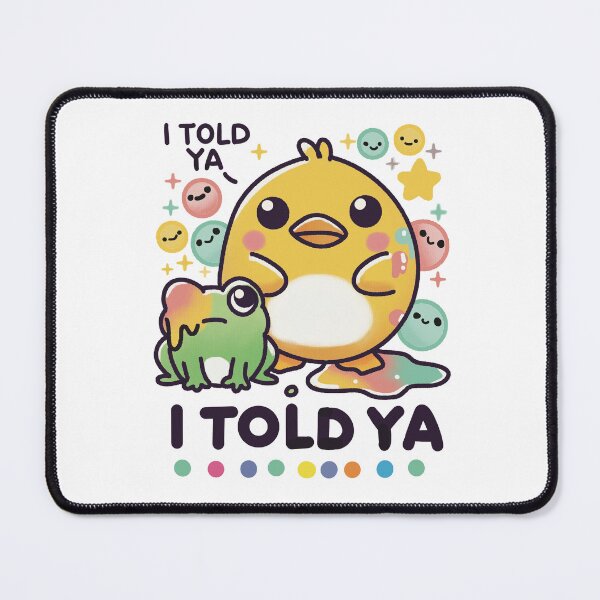 Item preview, The Adorable Chick and Its Colorful Frog Friend: “I Told Ya” Moment designed and sold by PieChocolate.