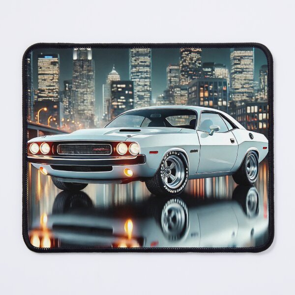 Item preview, "Classic White 1970 Challenger R/T Under City Lights – Retro Muscle Car T-Shirt" designed and sold by Mrpalaad.