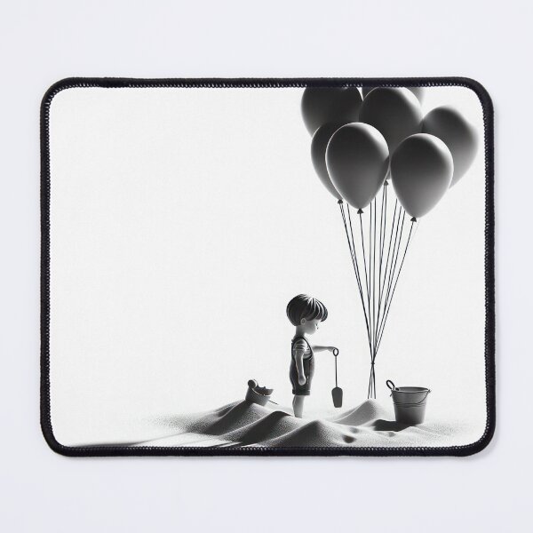 Item preview, waiting popup, little boy with balloon designed and sold by Care-and-Share.