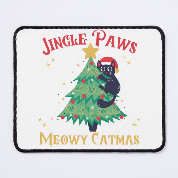 Item preview, Funny Jingle Paws Meowy Catmas Cat Christmas Tree Xmas Funny Santa designed and sold by HobsS.