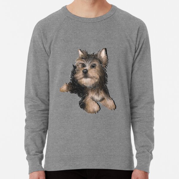 Alert Young Yorkshire Terrier Puppy Lightweight Sweatshirt