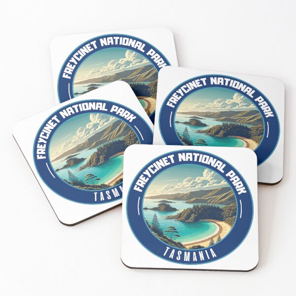 Item preview, Retro Freycinet National Park in Tasmania Australia Art Travel Badge designed and sold by MaateoDesign.