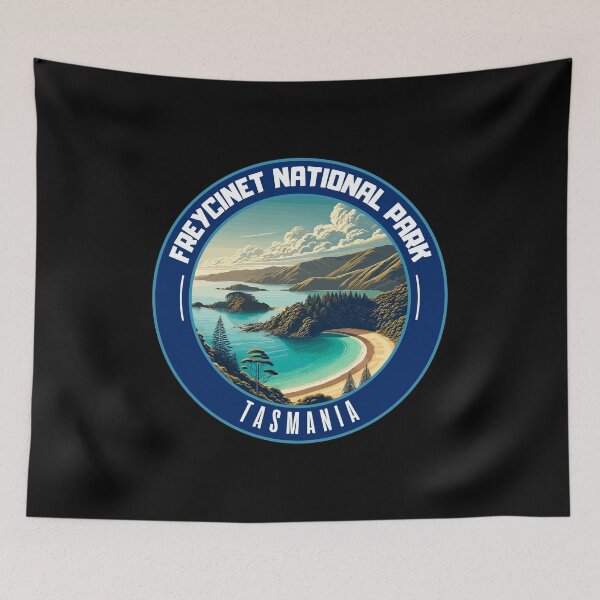 Item preview, Retro Freycinet National Park in Tasmania Australia Art Travel Badge designed and sold by MaateoDesign.