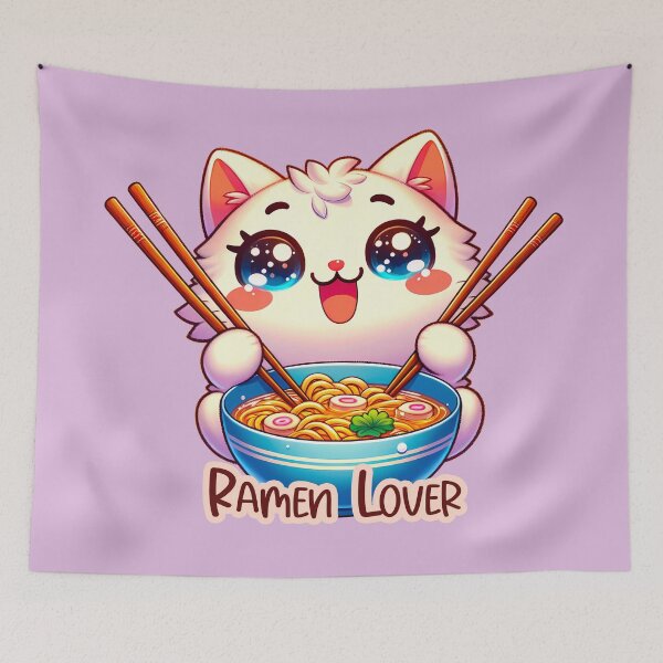 Item preview, Ramen Lover – Cute Kawaii Cat Eating Ramen, Perfect for Cat and Food Lovers. designed and sold by JoseFrancese.