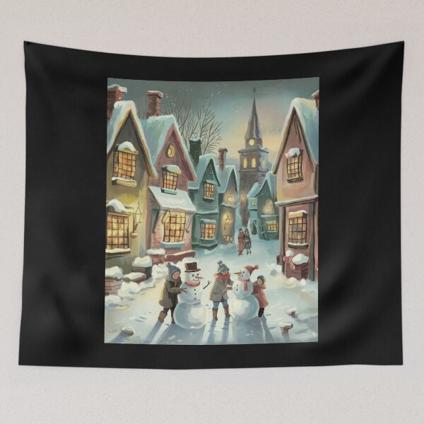 Item preview, Snowy Village in Storybook Style designed and sold by McVrax.