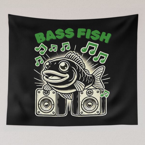 Item preview, Bass Fish Listening to Music Funy Gift designed and sold by IceBathDESIGNS.