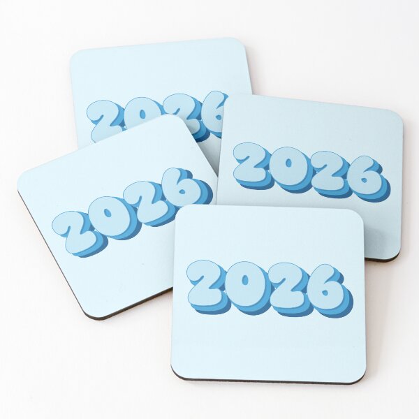 Item preview, 2026 Year - Twenty Twenty Six - Pale Blue - Bright Blue - Dark Blue - Ballon Letters - Bubble Typography - Class of 2026 - New Year 2026 designed and sold by TheIconShop.