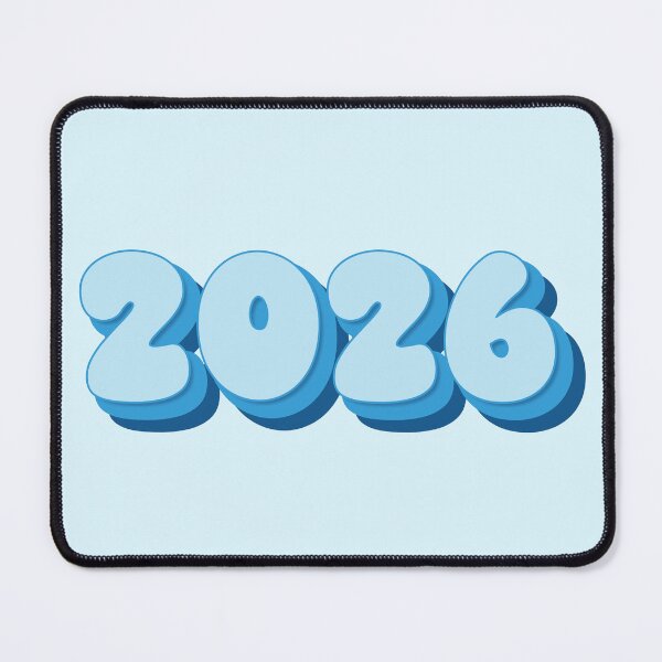 Item preview, 2026 Year - Twenty Twenty Six - Pale Blue - Bright Blue - Dark Blue - Ballon Letters - Bubble Typography - Class of 2026 - New Year 2026 designed and sold by TheIconShop.