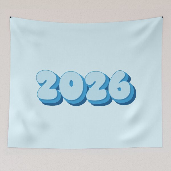 Item preview, 2026 Year - Twenty Twenty Six - Pale Blue - Bright Blue - Dark Blue - Ballon Letters - Bubble Typography - Class of 2026 - New Year 2026 designed and sold by TheIconShop.