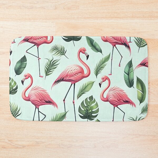 Item preview, Vibrant flamingos and lush foliage pattern designed and sold by Haji  Kamora.