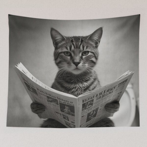 Item preview, Cool Cat Reading Newspaper designed and sold by vk09.
