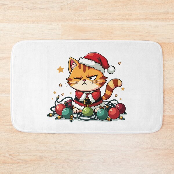 Item preview, Grumpy Christmas Cat with Baubles / cat christmas designed and sold by Krasnovaovaova.