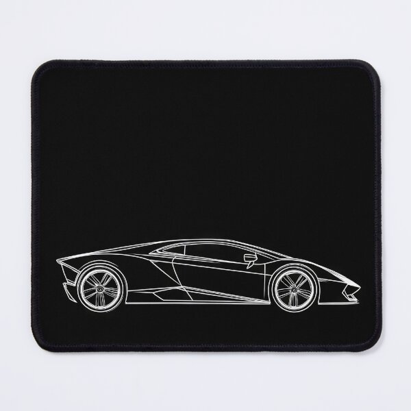 Item preview, Lamborghini Revuelto - Sleek outline of a sports car showcasing bold design and aerodynamic features on a black background. designed and sold by Jerhus.