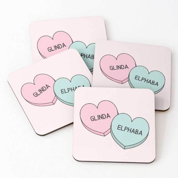 Item preview, Wicked Gelphie Glinda and Elphaba Candy Hearts designed and sold by humnoo.