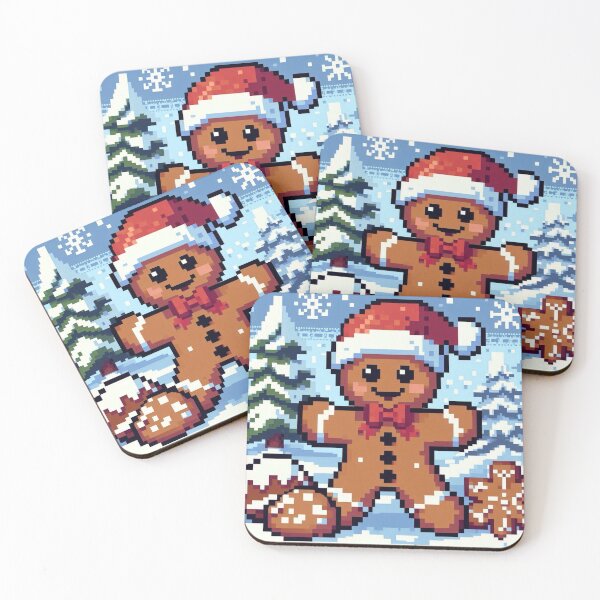 Item preview, Funny and cute pixelated Christmas gingerbread man, Holiday theme, festive cookie designed and sold by Sugar Wisdom .