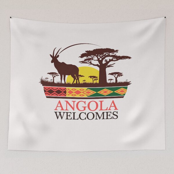 Item preview, Angola Welcomes Flag Map Luanda designed and sold by AnimalsDH305.