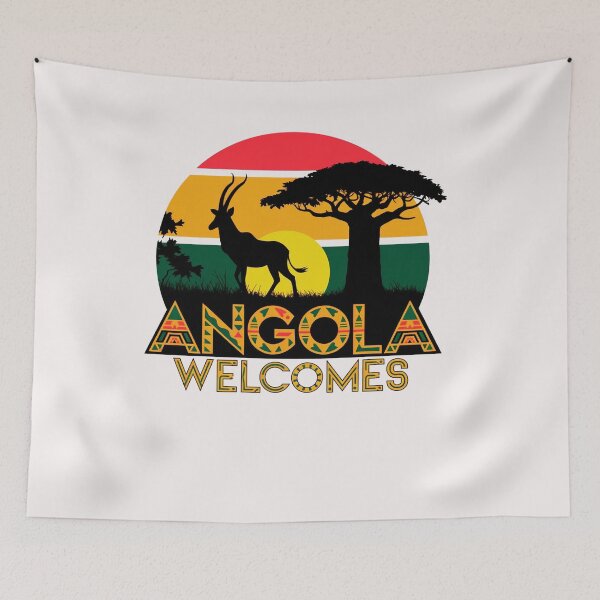 Item preview, Angola Welcomes Flag Map Luanda designed and sold by AnimalsDH305.