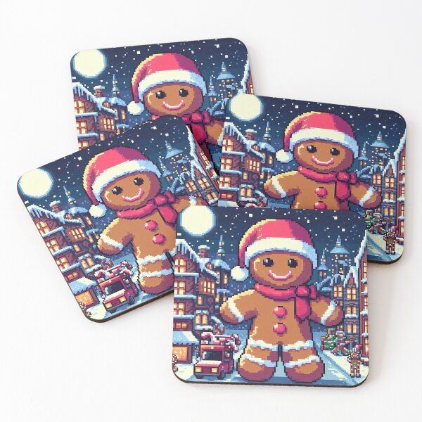 Item preview, Funny and cute pixelated Christmas gingerbread man, Holiday theme, festive cookie, Christmas sweets designed and sold by Sugar Wisdom .