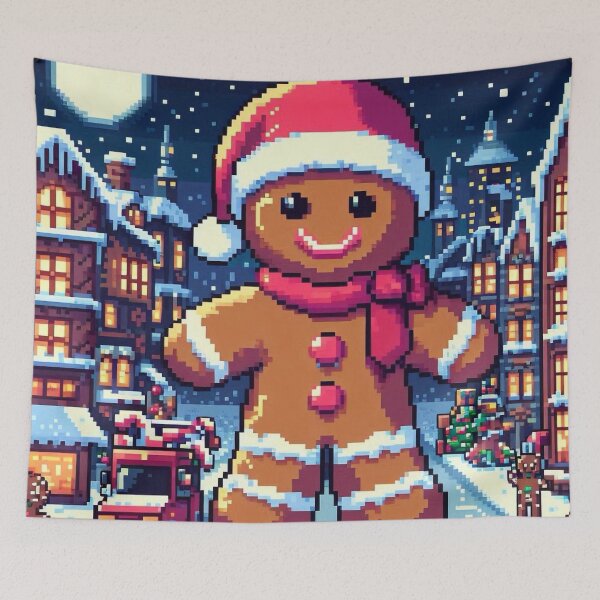 Item preview, Funny and cute pixelated Christmas gingerbread man, Holiday theme, festive cookie, Christmas sweets designed and sold by Sugar Wisdom .