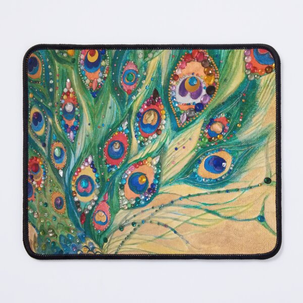 Item preview, Decorative jewelled peacock artwork  designed and sold by esvb.