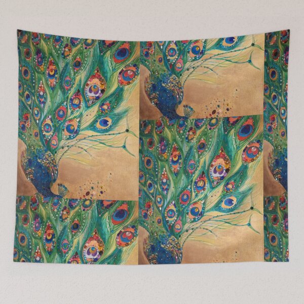 Item preview, Decorative jewelled peacock artwork  designed and sold by esvb.