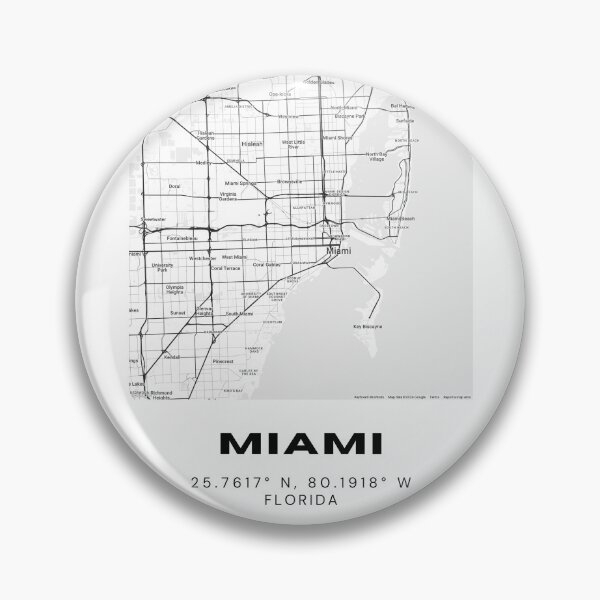 Artikelvorschau, Minimalistische Miami-Kartenkunst – Design mit Stadtkoordinaten von Florida entworfen und verkauft von RM-Journey.