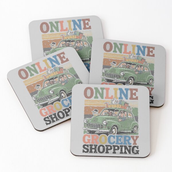 Item preview, Retro Illustration of Online Grocery Shopping in a Vintage Style designed and sold by love3617.