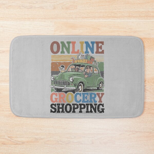 Item preview, Retro Illustration of Online Grocery Shopping in a Vintage Style designed and sold by love3617.