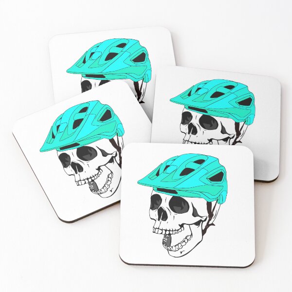 Item preview, Teal Bike Helmet Skull designed and sold by Bluezorel.