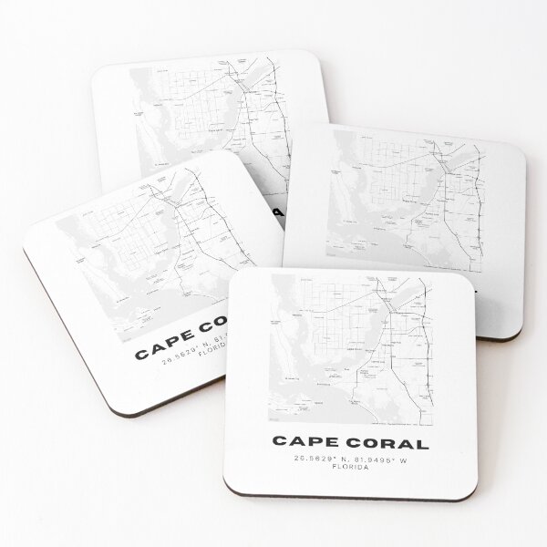Item preview, Minimalist Cape Coral Map Art - Florida City Coordinates Design designed and sold by RM-Journey.