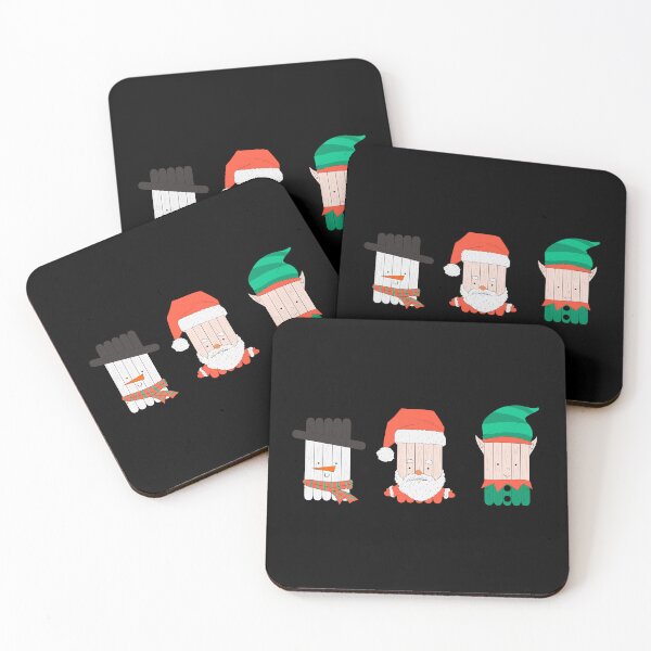 Item preview, Popsicle Stick Christmas Characters - Fun Holiday Art designed and sold by Inanimatus.