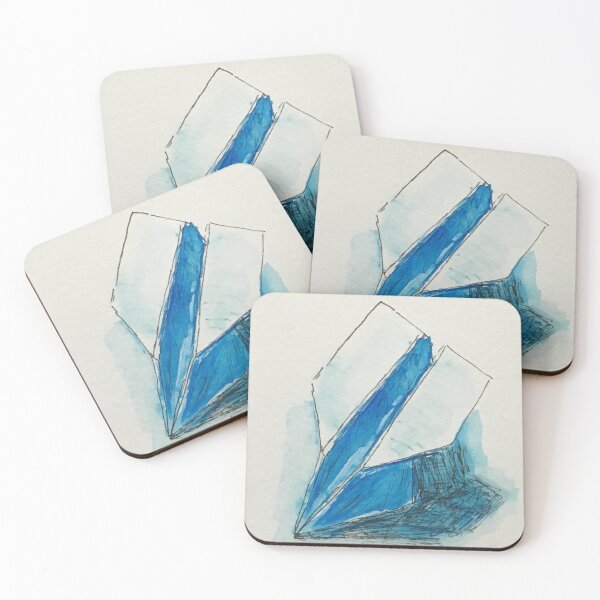 Item preview, A blue shadowed paper airplane designed and sold by SHARON NAKAR.