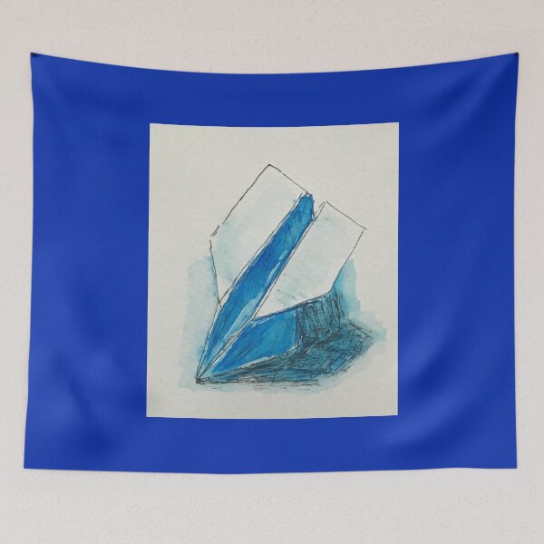 Item preview, A blue shadowed paper airplane designed and sold by SHARON NAKAR.