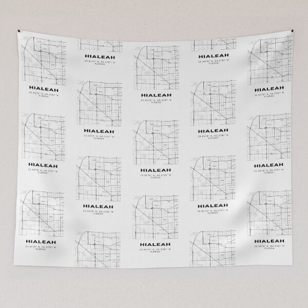 Item preview, Minimalist Hialeah Map Art - Florida City Coordinates Design designed and sold by RM-Journey.