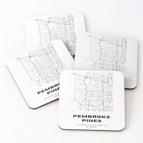 Item preview, Minimalist Pembroke Pines Map Art - Florida City Coordinates Design designed and sold by RM-Journey.
