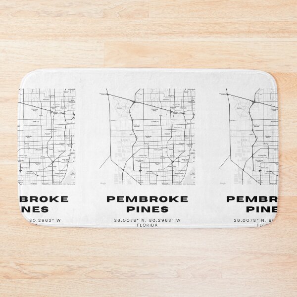 Item preview, Minimalist Pembroke Pines Map Art - Florida City Coordinates Design designed and sold by RM-Journey.