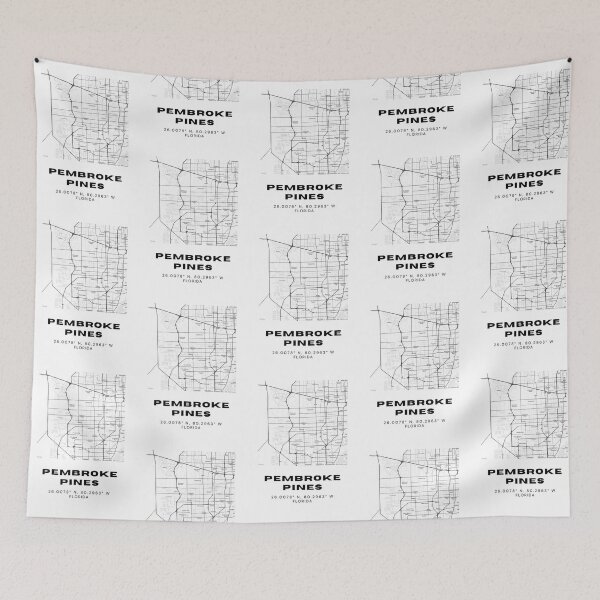 Item preview, Minimalist Pembroke Pines Map Art - Florida City Coordinates Design designed and sold by RM-Journey.