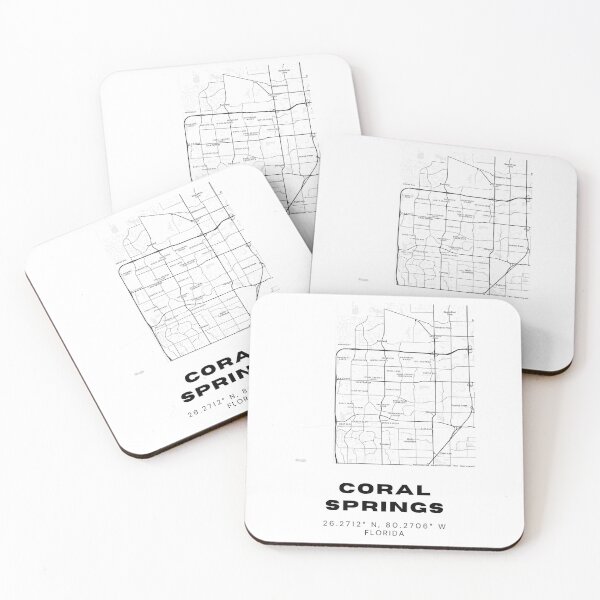 Item preview, Minimalist Coral Springs Map Art - Florida City Coordinates Design designed and sold by RM-Journey.