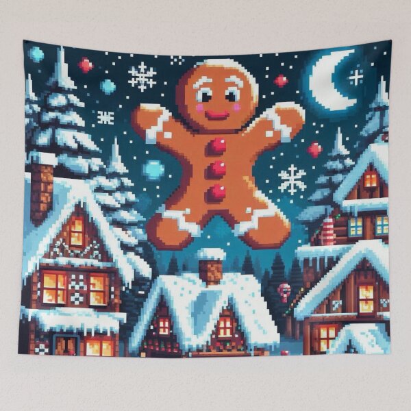 Item preview, Funny and cute pixelated Christmas gingerbread man, Holiday theme, festive cookie, Christmas sweets designed and sold by Sugar Wisdom .