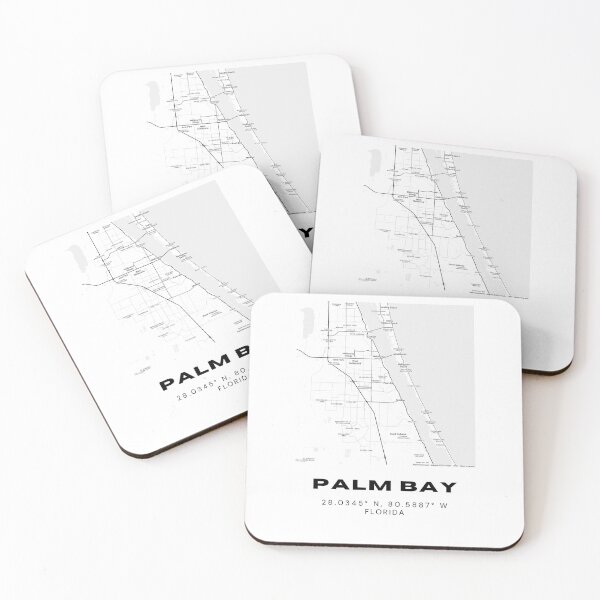 Item preview, Minimalist Palm Bay Map Art - Florida City Coordinates Design designed and sold by RM-Journey.