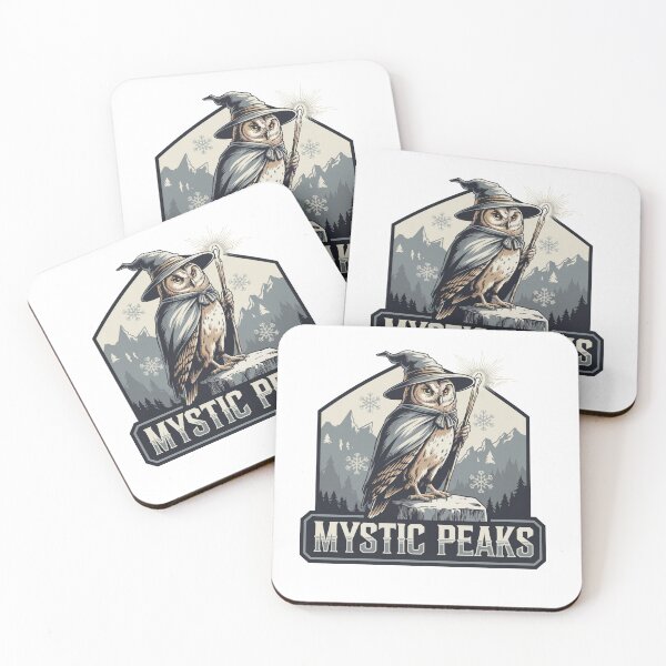 Item preview, Mystic Peaks - Snowy Wizard Owl designed and sold by OldSchoolRetro.