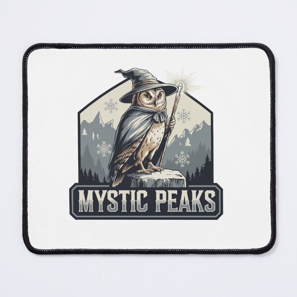 Item preview, Mystic Peaks - Snowy Wizard Owl designed and sold by OldSchoolRetro.