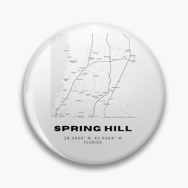 Item preview, Minimalist Spring Hill Map Art - Florida City Coordinates Design designed and sold by RM-Journey.