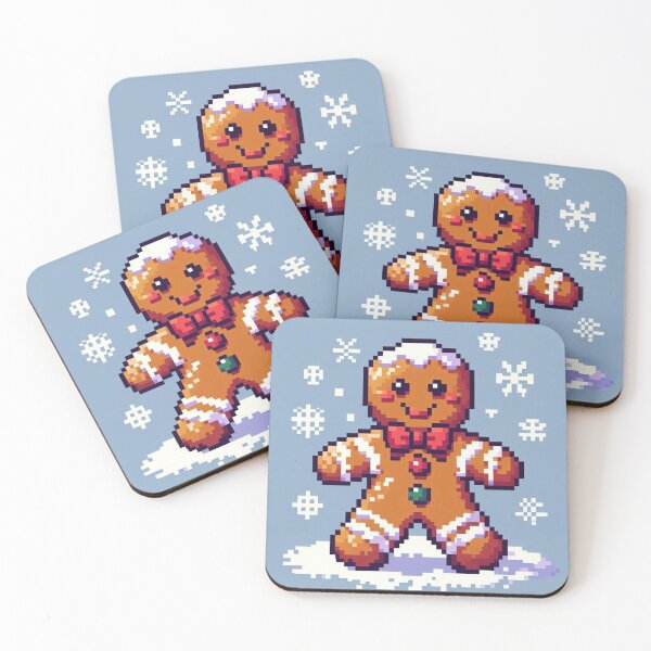 Item preview, Funny and cute pixelated Christmas gingerbread man, Holiday theme, festive cookie, Christmas sweets designed and sold by Sugar Wisdom .