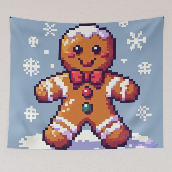 Item preview, Funny and cute pixelated Christmas gingerbread man, Holiday theme, festive cookie, Christmas sweets designed and sold by Sugar Wisdom .