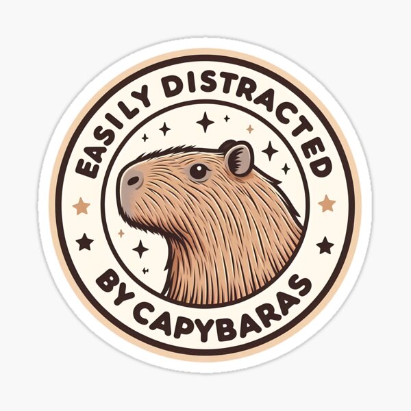 Aperçu de l'œuvre Facilement distrait par les capybaras créée et vendue par TheMugLadies.