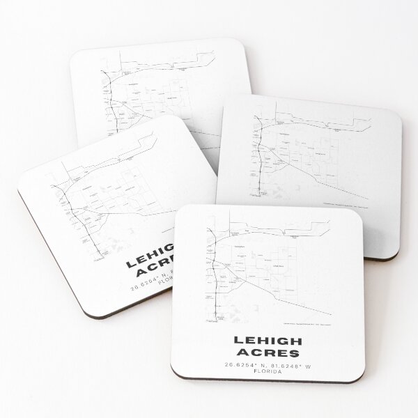Item preview, Minimalist Lehigh Acres Map Art - Florida City Coordinates Design designed and sold by RM-Journey.