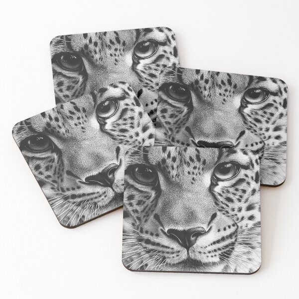 Item preview, Black and white leopard pencil drawing designed and sold by Pencil-Art.