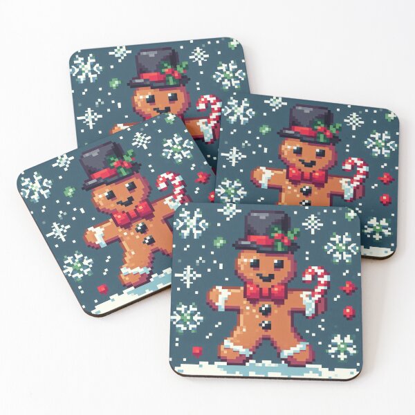 Item preview, Funny and cute pixelated Christmas gingerbread man, Holiday theme, festive cookie designed and sold by Sugar Wisdom .